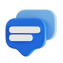 Blue and Light Blue Speech Bubbles Representing Text Messages and Communication Over a Transparent Background