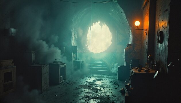 Underground Tunnel with Eerie Light