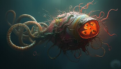Alien Creature with Glowing Eyes