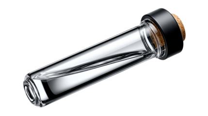 Science in a Vial: A transparent vial containing a clear liquid, a symbol of scientific exploration and chemical substance, embodying the essence of discovery and innovation.