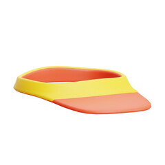 Yellow and Orange Visor Cap with Transparent Background Perfect for Summer Outdoor Activities and Sports Apparel Mockups