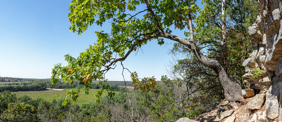 Scenic bluff view from the trail along Frenchmans Bluff in Cuivre River State Park near Troy, Missouri USA