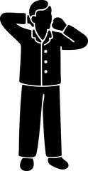 Silhouette of a Man in Pajamas