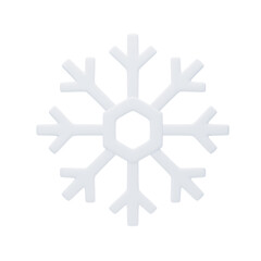 Geometric White Snowflake Icon With Transparent Background Ideal For Winter Season And Christmas Decorations