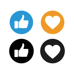Obraz premium Collection of social media like and love icons.