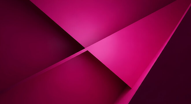 A vibrant abstract background with intersecting pink geometric shapes and sharp shadows. Ideal for tech designs, digital interfaces, or modern branding visuals. AI-generated design