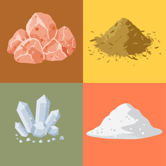 set illustration vector graphic of sand and rocks