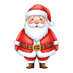 Cheerful cartoon Santa Claus with white beard and red suit 1