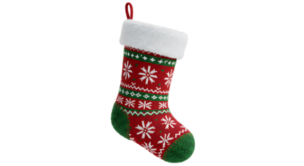 christmas sock isolated on white transparent background