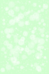 Soft Focus Light Green Background with Shimmering White Bokeh Circles and Gentle Glow Effect, Ideal for Festive or Dreamy Designs