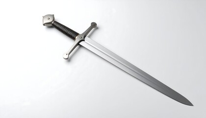 Sword lying flat against a simple background, symbolizing the notion of peace and non-violence. The focus is on the contrast between weaponry and the call for harmony.