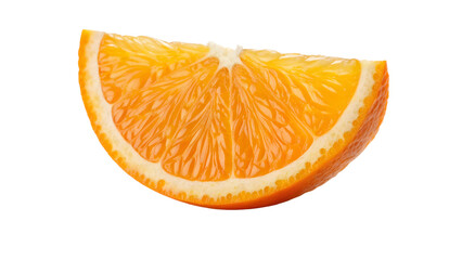 Fresh juicy orange slice with visible segments isolated on transparent background