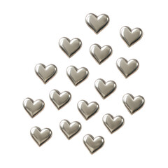 Fototapeta premium PNG Shiny metallic heart pattern