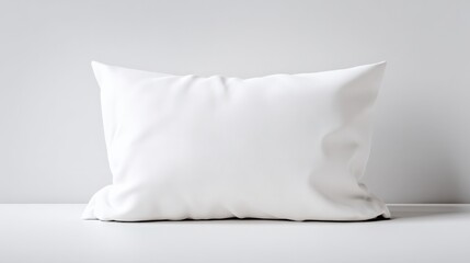 White Pillow on White Surface: Clean, Minimalist Home Decor Mockup for Product Presentation