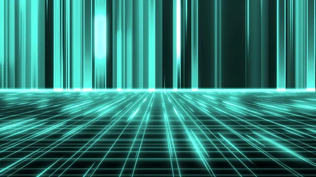 4K Futuristic Digital Cityscape with Data Streams