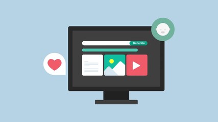 AI prompt generating digital content, image and video content 2d animation with alpha matte - Powered by Adobe