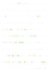 Abstract digital pattern with glowing green geometric shapes on a dark background, representing data flow or futuristic technology aesthetics.