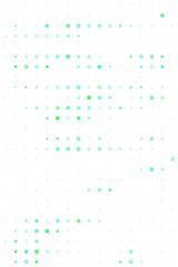 Abstract digital background with shimmering green and blue stars and dots creating a subtle geometric pattern on a dark canvas