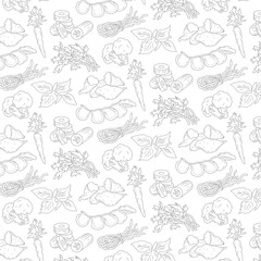 Seamless Pattern of Dotted Line Art Icons on Transparent Background Simple Doodle Style for Digital Design Applications