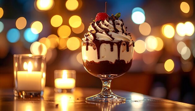 夜カフェのショコラパフェ