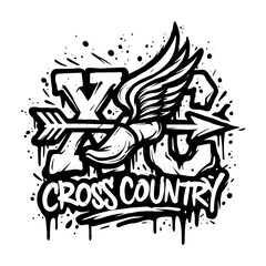 Graffiti, Street Art, Track .Track and Field Svg.Cross Country. Vector logo illustration of running athlete silhouette clipart. Digital Download