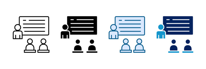 Employee Training Icon Set Multiple Style Collection