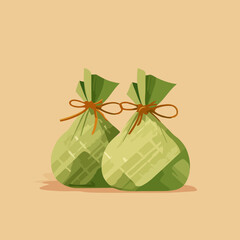 Palm leaf craft icon vector