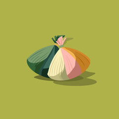 Ketupat rice dumpling art vector