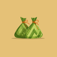 Islamic handmade ketupat vector