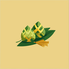 Eco rice pack ketupat vector