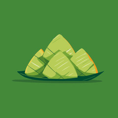 Eco palm leaf pouch food illustration
