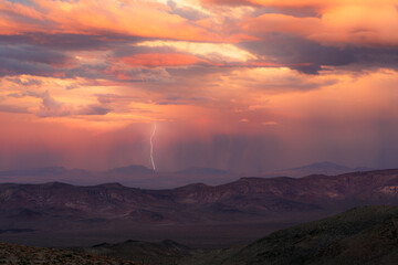 Sunset lightning in Death Valley National Park