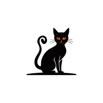 Silhouette hellowen cat