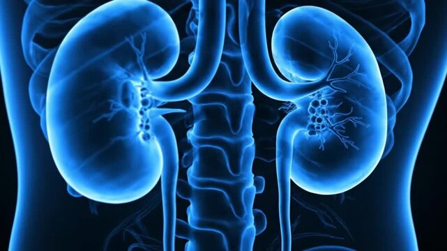 Kidneys Anatomy Illustration Human Body Healthcare System Medical Science Body Organ Disease Diagnosis Renal Xray