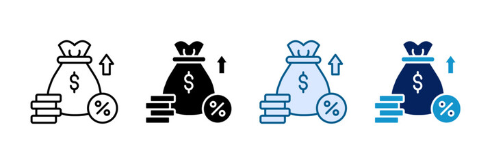 Income Tax Icon Set Multiple Style Collection