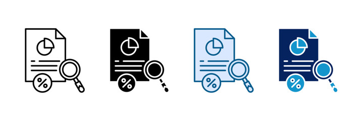 Audit Report Icon Set Multiple Style Collection