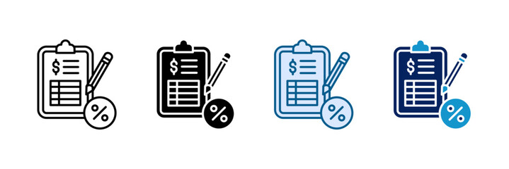 Tax Form Icon Set Multiple Style Collection