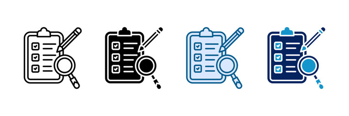 Audit Checklist Icon Set Multiple Style Collection