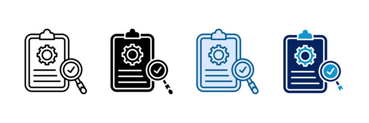 Audit Process Icon Set Multiple Style Collection