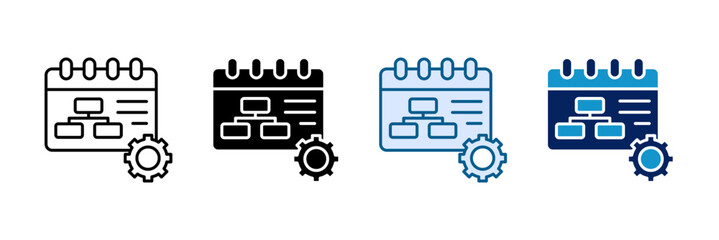 Project Plan Icon Set Multiple Style Collection
