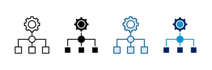 Process Path Icon Set Multiple Style Collection