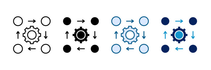 Step Process Icon Set Multiple Style Collection