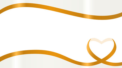 ハート型のリボンのデコレーションフレーム、16:9サイズ