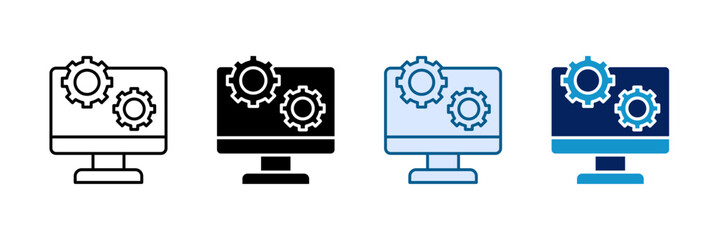 Process Engine Icon Set Multiple Style Collection