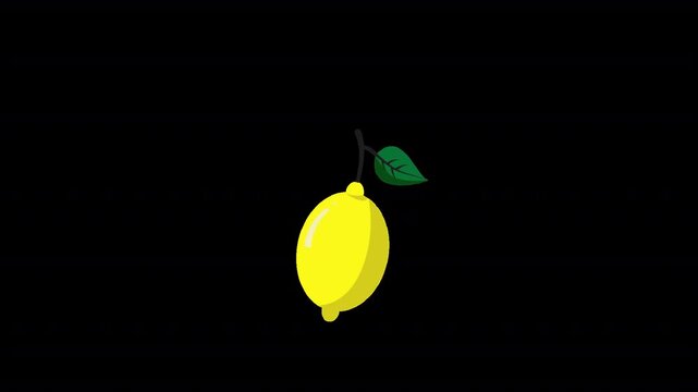 Animated lemon icon, Perfect for branding, explainer videos, and motion graphic on alpha channel or transparent 