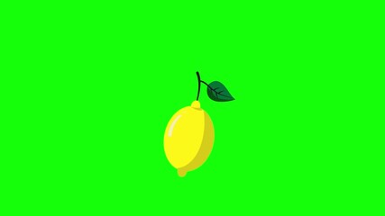 Animated lemon icon, Perfect for branding, explainer videos, and motion graphic on green screen background  - Powered by Adobe