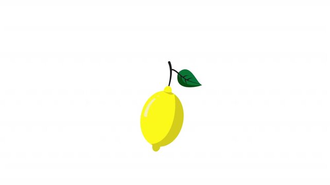 Animated lemon icon, Perfect for branding, explainer videos, and motion graphic on white background 