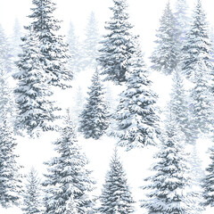 Obraz premium A snowy forest with many trees