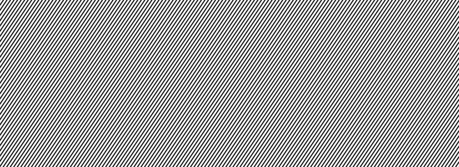 Thin slash line seamless pattern. Repeated fine diagonal lines background. Pinstripe wallpaper. Black and white tilted slanted strip backdrop. Repeating oblique linear texture Vector