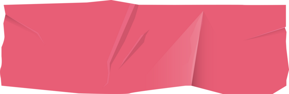 Pink Adhesive Tape Piece with Wrinkled Texture and Jagged Edges on Transparent Background - Powered by Adobe